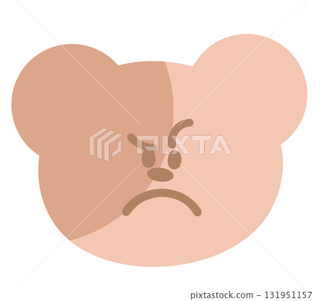 Illustration of teddy bear confused expression for cartoon character, comic, pet shop, vet, emoji, mood, emotion, emotion, feeling, zoo, souvenir shop, animal brooch, sticker, icon, bear face shape 131951157
