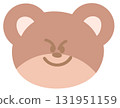 Illustration of teddy bear mean expression for cartoon character, comic, pet shop, vet, emoji, mood, emotion, emotion, feeling, zoo, souvenir shop, pin, animal brooch, sticker, icon, bear face shape 131951159