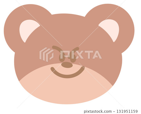 Illustration of teddy bear mean expression for cartoon character, comic, pet shop, vet, emoji, mood, emotion, emotion, feeling, zoo, souvenir shop, pin, animal brooch, sticker, icon, bear face shape 131951159