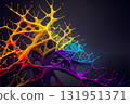 Plexus geometrical colorful abstract background. Abstract digital communication points. 131951371