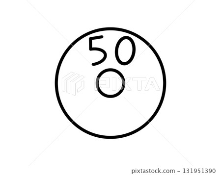 日本 50 日圓硬幣圖示單色 日本 50 日圓硬幣圖示單色 131951390