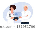 World Pneumonia Day. Doctor with good news, health results, advice and report. Vector illustration in flat style. 131951700
