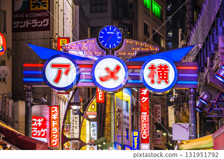 Tokyo cityscape in October. (Inbound tourism continues...bustling with foreign tourists) Overlooking Ameyoko and other areas. 131951792
