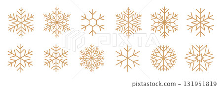Gold snowflake set 131951819