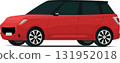 Modern family hatchback angled front view 131952018