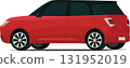 Modern family hatchback angled rear view 131952019