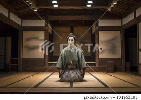 The Silence of Noh Masks - The Majestic Appearance of Noh Actors on Stage, Rehearsals 131952195