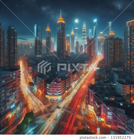 Night view of the city 131952278