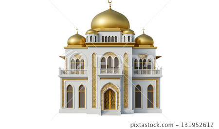 Stunning white and gold mosque with transparent background, perfect for Ramadan, Eid, and Islamic celebrations, conveying peace, faith, and cultural heritage Stunning white and gold mosque with transparent background, perfect for Ramadan, Eid, and Islamic celebrations, conveying peace, faith, and cultural heritage 131952612