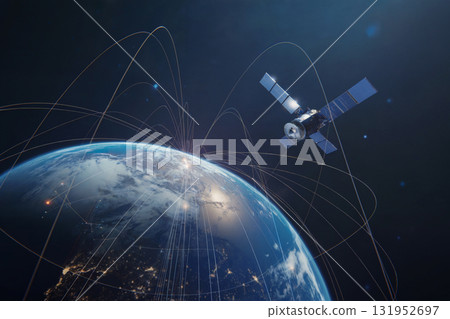 Space development and satellite communication network image Space development and satellite communication network image 131952697