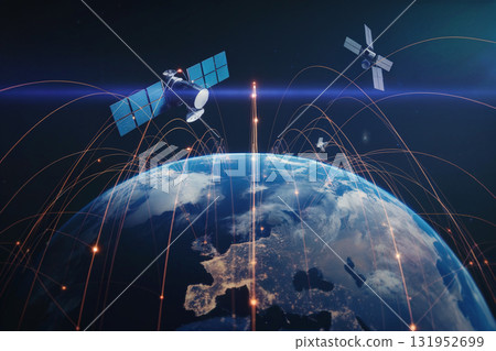 宇宙開發與衛星通訊網路形象 131952699