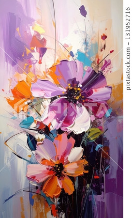 Vibrant, colorful abstract floral pattern with blossom flowers, leaf, and butterfly for spring or summer design and nature illustration vector background Vibrant, colorful abstract floral pattern with blossom flowers, leaf, and butterfly for spring or summer design and nature illustration vector background 131952716