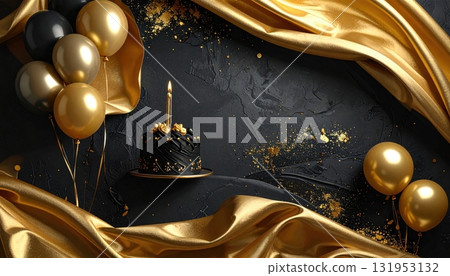 Golden Christmas decorations of a ball ornament and a golden egg reflecting the warm light of a candle on a dark winter night Golden Christmas decorations of a ball ornament and a golden egg reflecting the warm light of a candle on a dark winter night 131953132