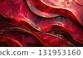 A bright red autumn leaves pattern with a digital fractal design makes a perfect holiday card background 131953160