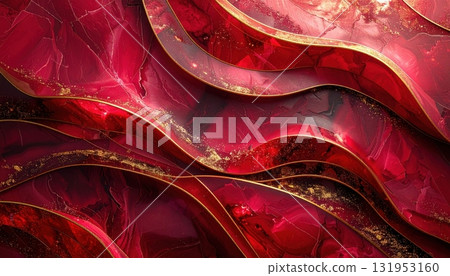 A bright red autumn leaves pattern with a digital fractal design makes a perfect holiday card background A bright red autumn leaves pattern with a digital fractal design makes a perfect holiday card background 131953160