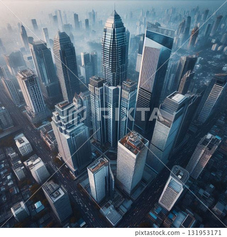 Aerial view of urban office buildings Aerial view of urban office buildings 131953171