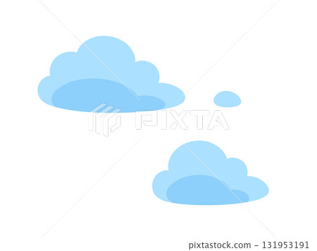 簡單可愛的圓形雲朵插畫 131953191