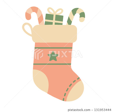 聖誕襪和禮物的插圖 131953444