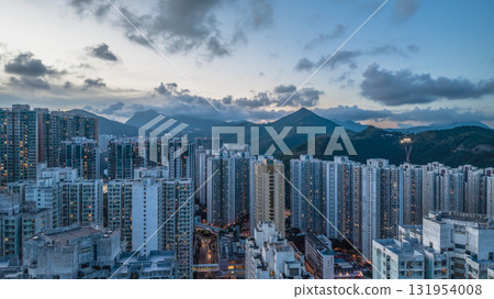 Oct 6 2022 Twilight Skyline Over Tseung Kwan O Waterfront 131954008