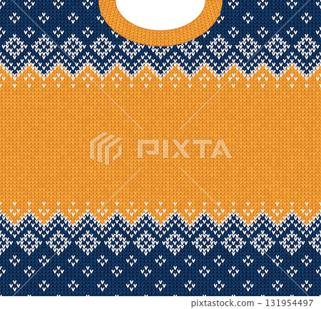Cozy Knitted Christmas Border with Snowflakes Cozy Knitted Christmas Border with Snowflakes 131954497