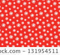 Falling Snowflakes Seamless Pattern on Red, Flat Winter Holiday Design 131954511