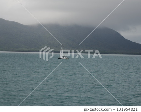 Fitzroy Bay – ships under sail and mountains shrouded in mist Fitzroy Bay – ships under sail and mountains shrouded in mist 131954821