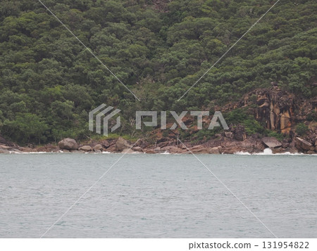 Fitzroy Island – Green slopes and rocky shores of the island Fitzroy Island – Green slopes and rocky shores of the island 131954822