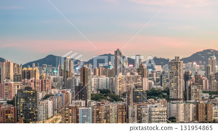 Oct 3 2025 Twilight Street Scene at Prince Edward, Kowloon 131954865
