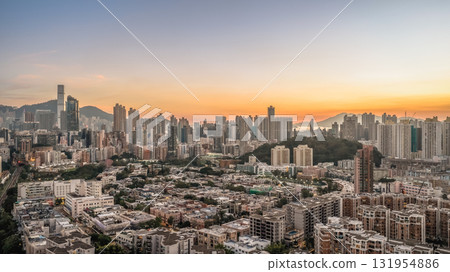 Oct 3 2025 Twilight Skyline Over Kowloon Tong, Hong Kong Oct 3 2025 Twilight Skyline Over Kowloon Tong, Hong Kong 131954886