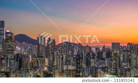 Oct 3 2025 Twilight Glow Over West Kowloon Skyline View Oct 3 2025 Twilight Glow Over West Kowloon Skyline View 131955141
