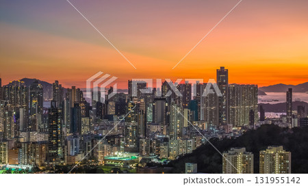 Oct 3 2025 Twilight Glow Over West Kowloon Skyline View 131955142