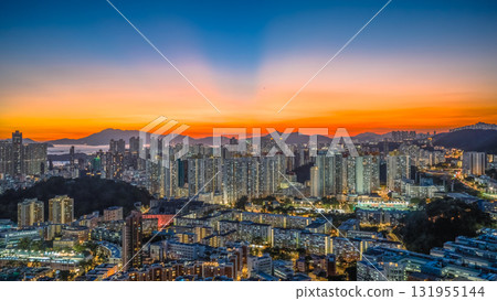 Oct 3 2025 Twilight Glow Over West Kowloon Skyline View Oct 3 2025 Twilight Glow Over West Kowloon Skyline View 131955144