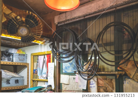 Sept 27 2025 Old Workshop With Hoses, Belts, And Tools Hanging From Ceiling Sept 27 2025 Old Workshop With Hoses, Belts, And Tools Hanging From Ceiling 131955213