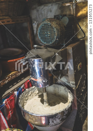 Sept 27 2025 Industrial Mixer in Damp Workshop with Wet Cement, Sept 27 2025 Industrial Mixer in Damp Workshop with Wet Cement, 131955273