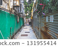 Sept 27 2025 Urban Alley With Green Wall, Rusty Shutters, and Plants Creating 131955414