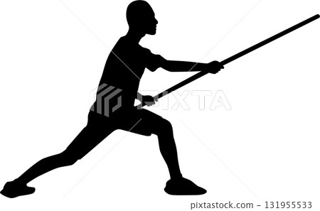 Stick Fighting Silhouette 131955533