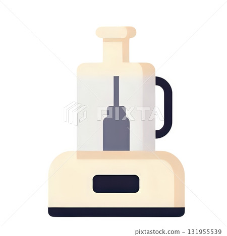 an AI Image Generator, Modern White Juicer Appliance With Black Handle, Minimalist Design 131955539