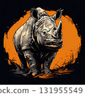 an AI Image Generator, Detailed Illustration of a White Rhinoceros Against 131955549