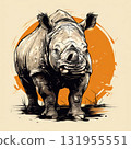an AI Image Generator, Detailed Illustration of a White Rhinoceros Against 131955551