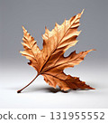 an AI Image Generator, Elegant Copper Maple Leaf Sculpture With Cream Highlights 131955552