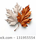 an AI Image Generator, Elegant Copper Maple Leaf Sculpture With Cream Highlights 131955554