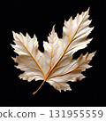 an AI Image Generator, Elegant Copper Maple Leaf Sculpture With Cream Highlights 131955559