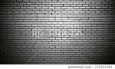 Rough black and white gray brick wall grunge texture material 131955760