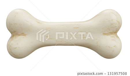 Cute bone-shaped dog treat perfect for canine nutrition ads, pet food packaging, or veterinarian clinic brochures about pet health and animal care 131957508