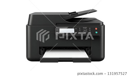 Sleek monochrome printer ready for high volume document production, ideal for modern offices seeking reliable printing solutions and seamless integration 131957527