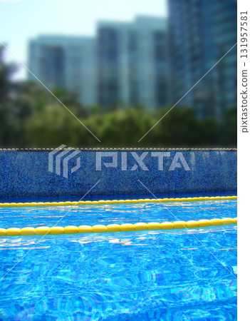 swimming pool with stair 131957581