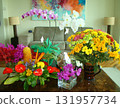 flower pot with colorful flowers 131957734