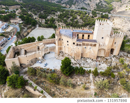 Aerial view of Castillo de Velez-Blanco in Andalusia Aerial view of Castillo de Velez-Blanco in Andalusia 131957898