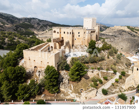 Aerial view of Castillo de Velez-Blanco in Andalusia Aerial view of Castillo de Velez-Blanco in Andalusia 131957900