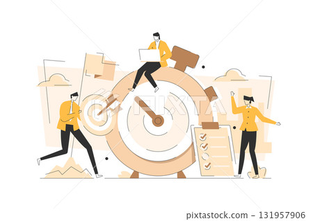 Time management planning,organization and control concept for effiecient succesful and profitable business. Concept of work time management. Business team 131957906